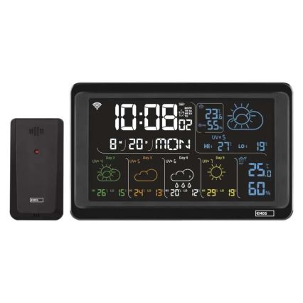 Meteostanice s LCD displejem GoSmart 5/230V Wi-Fi Tuya černá