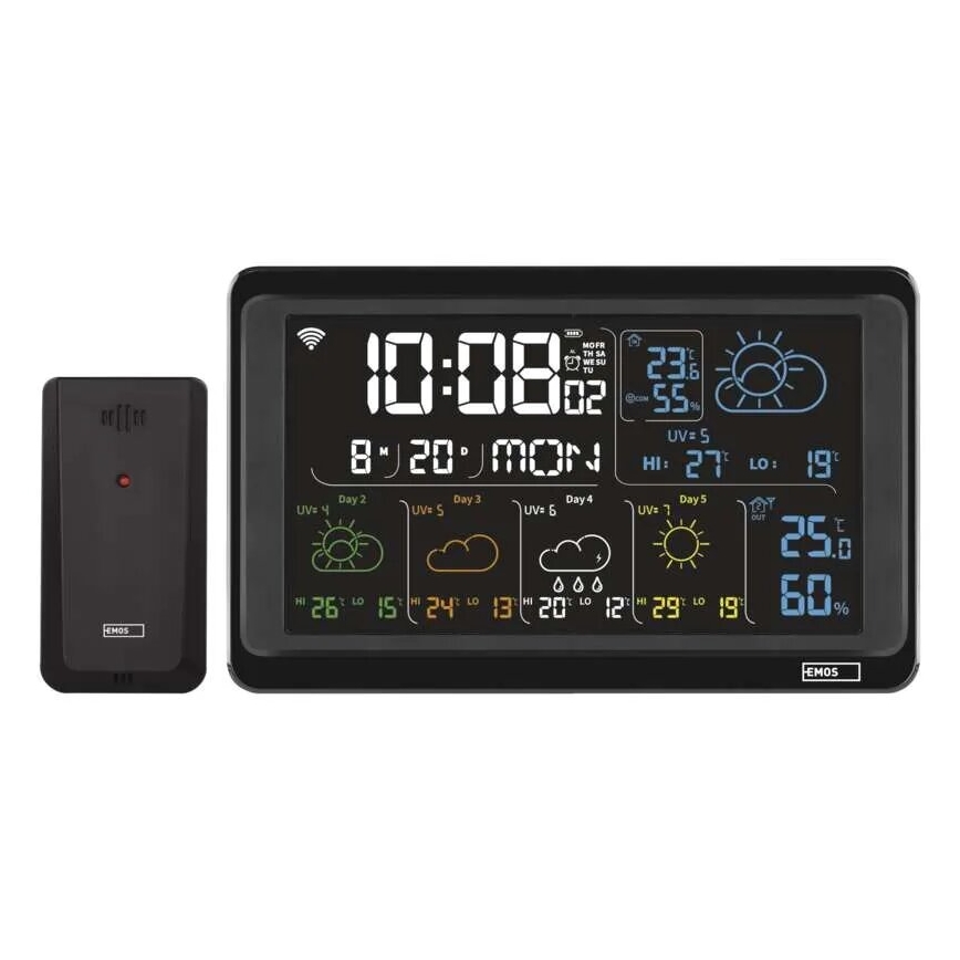 Meteostanice s LCD displejem GoSmart 5/230V Wi-Fi Tuya černá