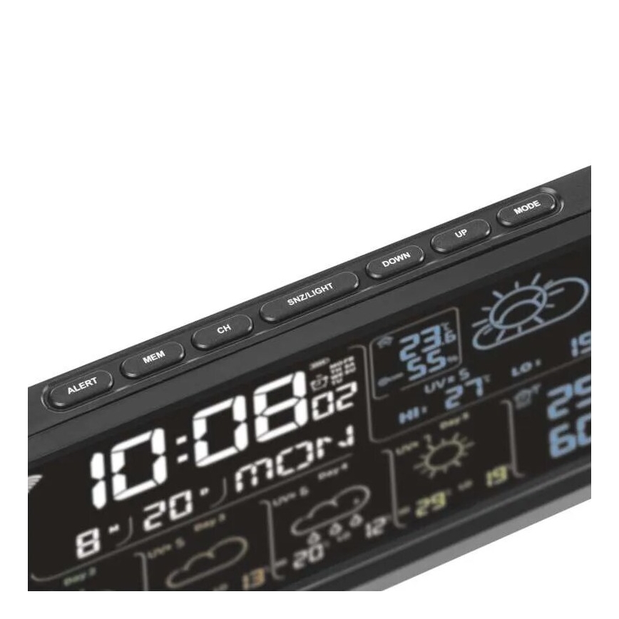 Meteostanice s LCD displejem GoSmart 5/230V Wi-Fi Tuya černá