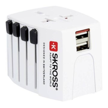 Mezinárodní cestovní adaptér 230V + 2x USB port