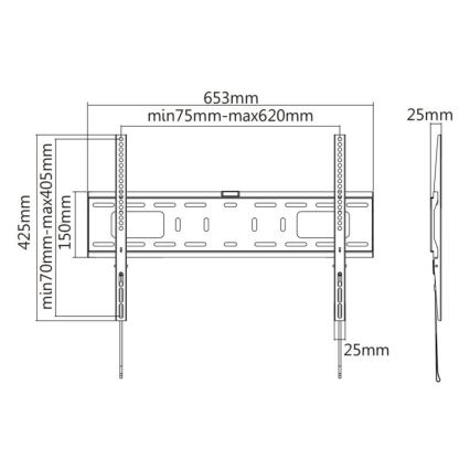 MK FLORIA MKF-17DF641 - Nástěnný fixní držák na TV 80" černá