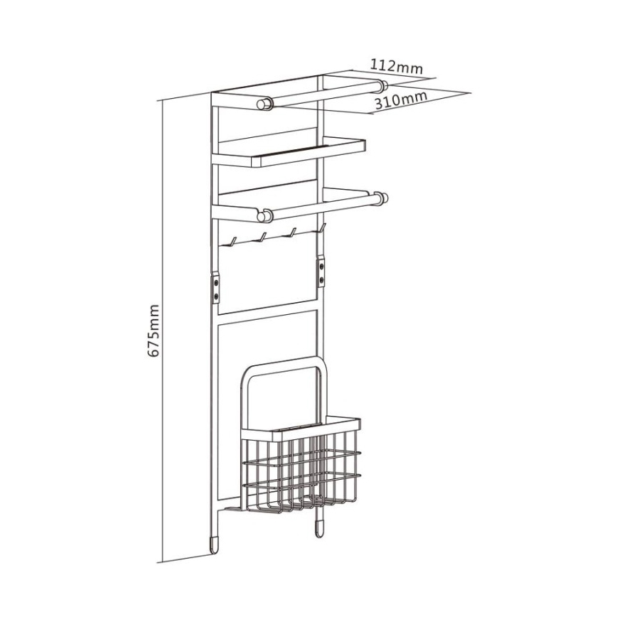 MK FLORIA MKF-21MG02W - Magnetický organizér 67,5x31 cm bílá