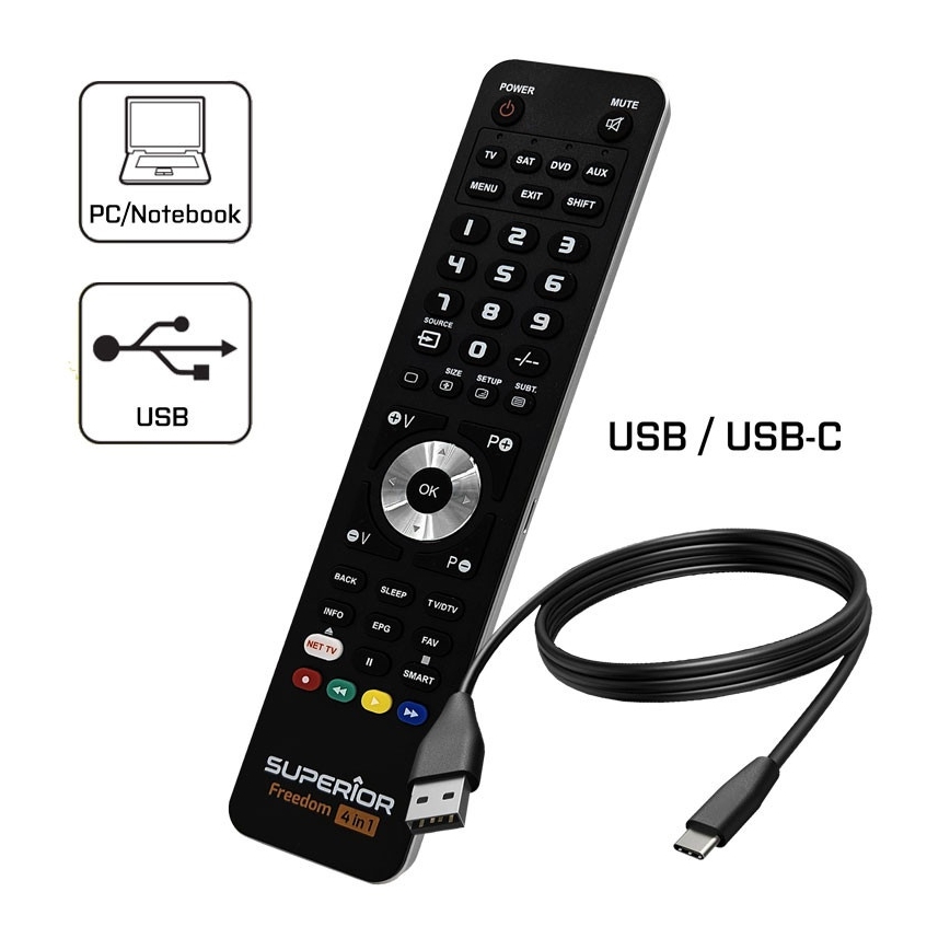 MK FLORIA Superior FREEDOM 4v1 USB - Dálkový ovladač 4v1 USB 2xAAA