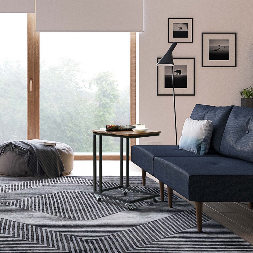 Mobilní odkládací stolek ELDUR 50x35 cm hnědá/černá