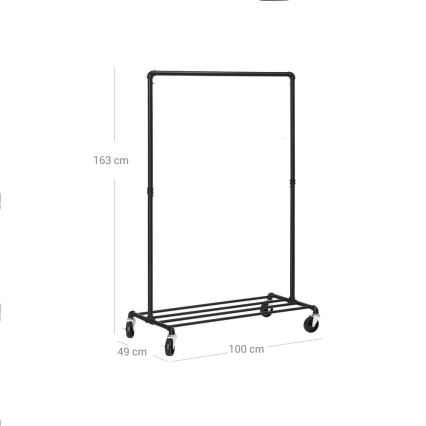 Mobilní stojanový věšák LINEA černá