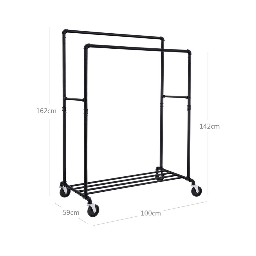 Mobilní stojanový věšák LINEA černá