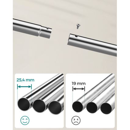 Mobilní stojanový věšák LINEA stříbrná