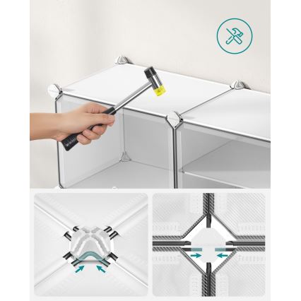 Modulární regál s přihrádkami BOXIFY bílá
