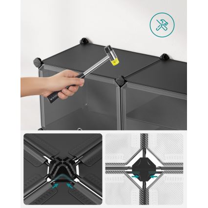 Modulární regál s přihrádkami BOXIFY černá