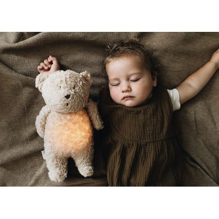 Moonie - Usínáček s melodií a světlem medvídek 2.0 organic grey