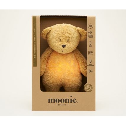 Moonie - Usínáček s melodií a světlem medvídek 2.0 organic honey