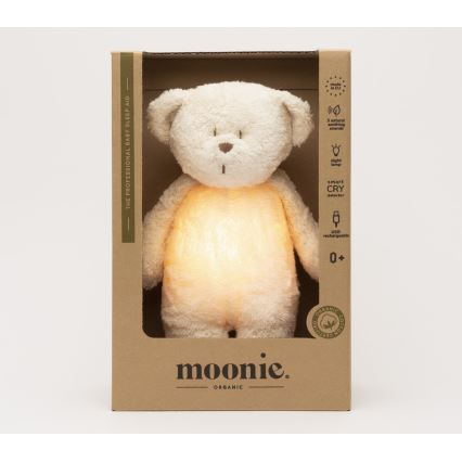 Moonie - Usínáček s melodií a světlem medvídek 2.0 organic polar