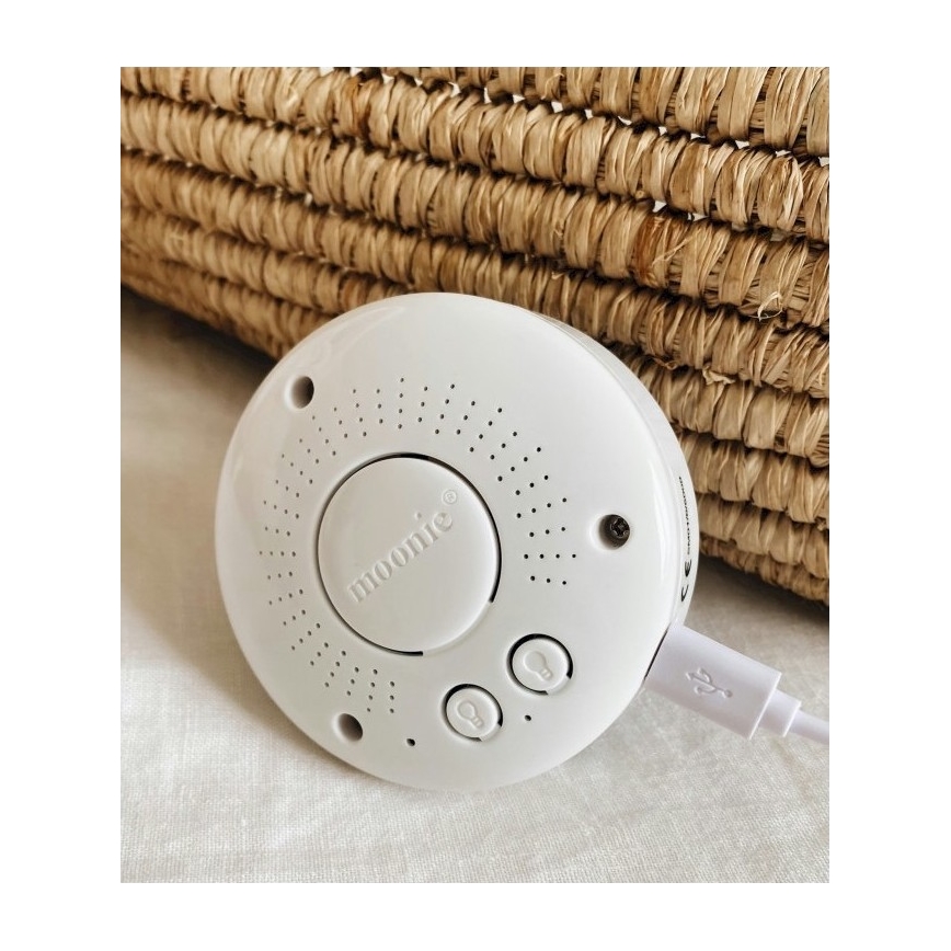 Moonie - Usínáček s melodií a světlem medvídek organic cappuccino natur