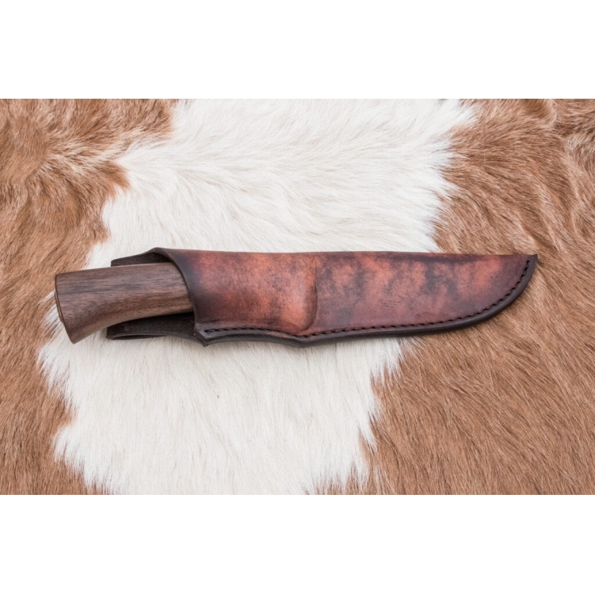 Myslivecký damaškový nůž 11,8 cm ořech/jelení paroh