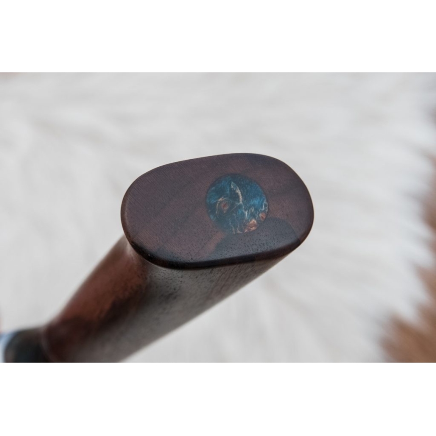 Myslivecký damaškový nůž 9,7 cm ořech/javor