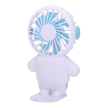 Nabíjecí kapesní ventilátor 4,5W/5V 500 mAh bílá/modrá