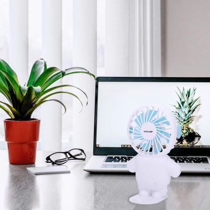 Nabíjecí kapesní ventilátor 4,5W/5V 500 mAh bílá/modrá