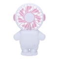 Nabíjecí kapesní ventilátor 4,5W/5V 500 mAh bílá/růžová
