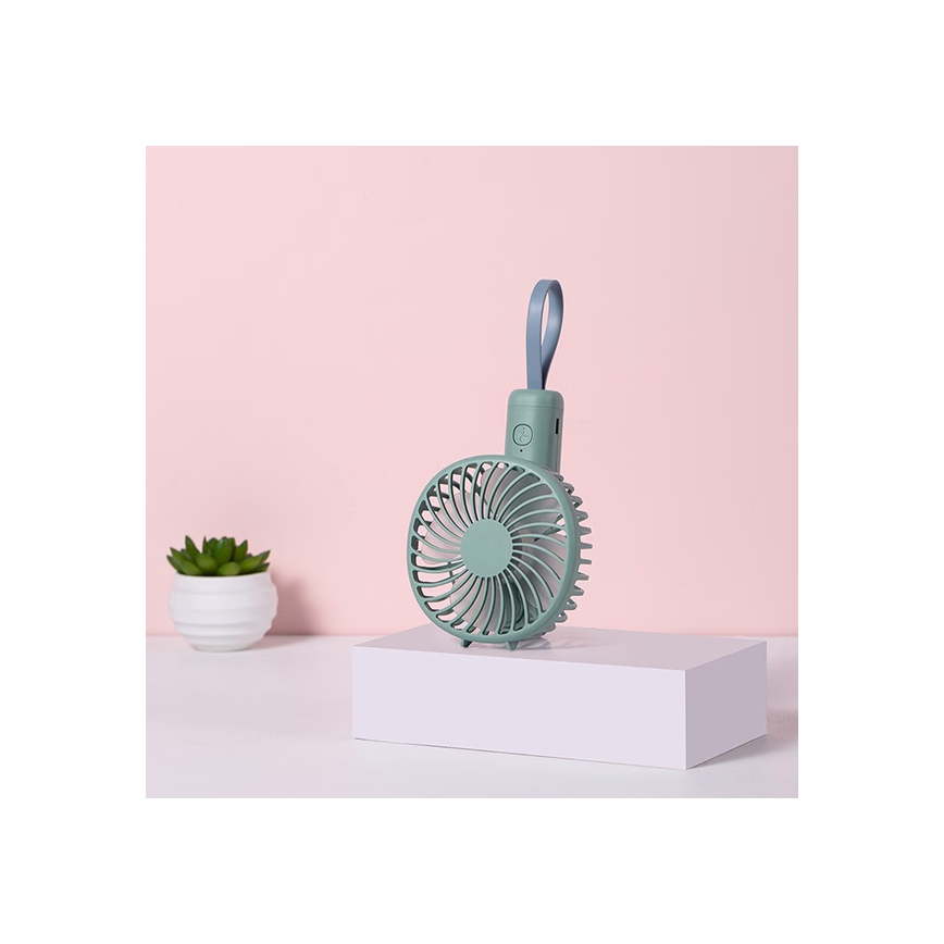Nabíjecí kapesní ventilátor 5W/5V 1200 mAh khaki
