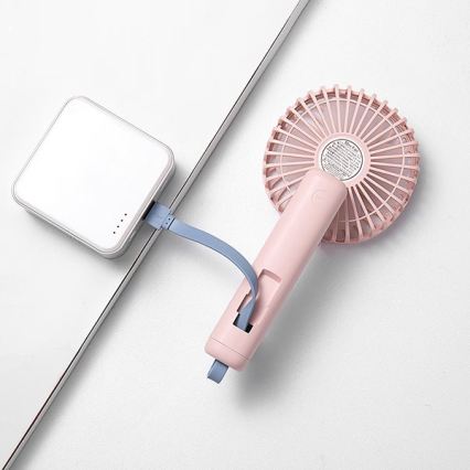 Nabíjecí kapesní ventilátor 5W/5V 1200 mAh růžová