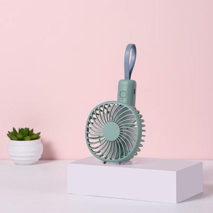 Nabíjecí kapesní ventilátor 5W/5V 1200 mAh tyrkysová