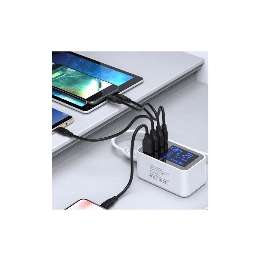 Nabíjecí stanice 3xUSB A + 1xUSB C