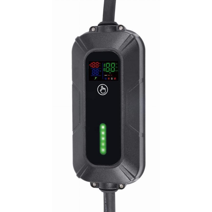 Cestovní nabíjecí stanice pro elektromobily EV/PHEV AC Type 2 32A/400V 22kW IP55 7m + adaptér 230V 3,7kW + pouzdro