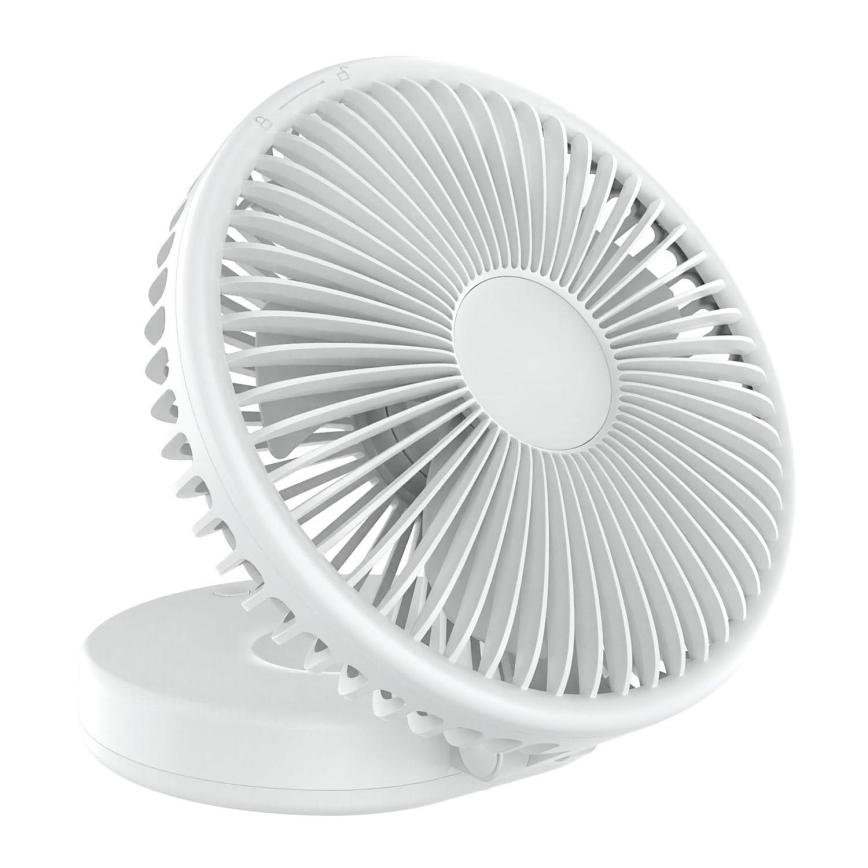 Nabíjecí stolní ventilátor 10W/5V 2400 mAh bílá