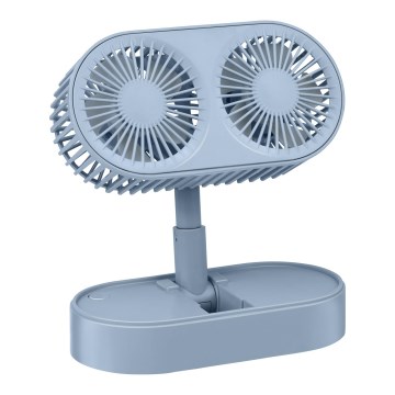 Nabíjecí stolní ventilátor 3,7V 1200 mAh modrá