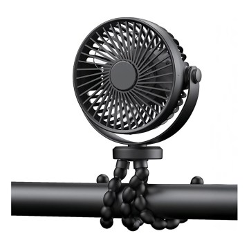 Nabíjecí stolní ventilátor 3W/5V 1200 mAh černá