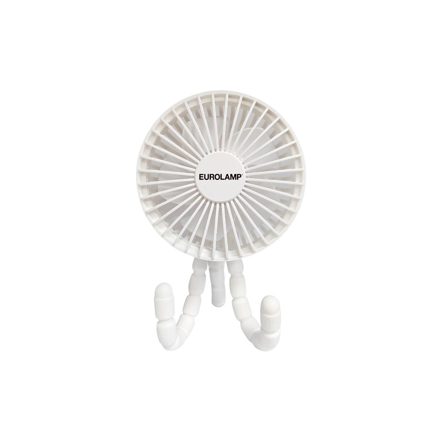 Nabíjecí stolní ventilátor 3W/5V 1800 mAh bílá