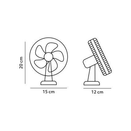 Nabíjecí stolní ventilátor s klipem VIENTO 6W/5V 2000 mAh bílá