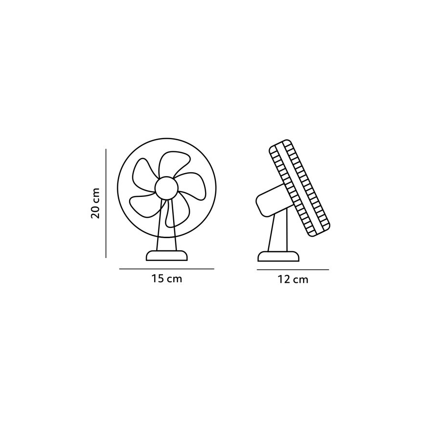 Nabíjecí stolní ventilátor s klipem VIENTO 6W/5V 2000 mAh bílá