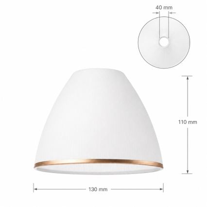 Náhradní sklo k lustru a nástěnnému svítidlo RETRO, ANTICO E27 pr. 13 cm bílá/bronzová