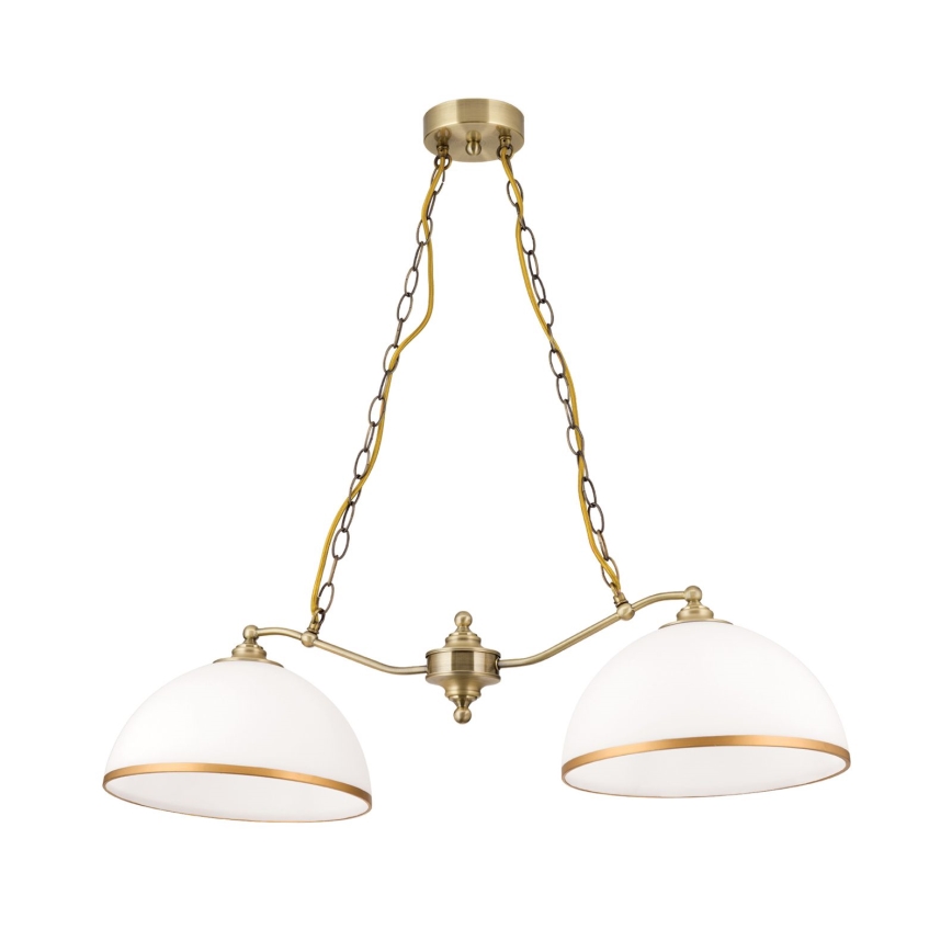 Náhradní sklo k lustru a stojací lampě OLD LAMP E27 pr. 30 cm bílá/zlatá