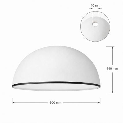 Náhradní sklo k lustru RETRO, ANTICO E27 pr. 30 cm bílá/černá