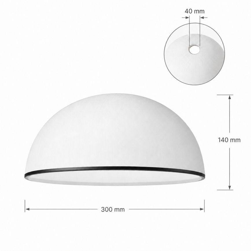 Náhradní sklo k lustru RETRO, ANTICO E27 pr. 30 cm bílá/černá