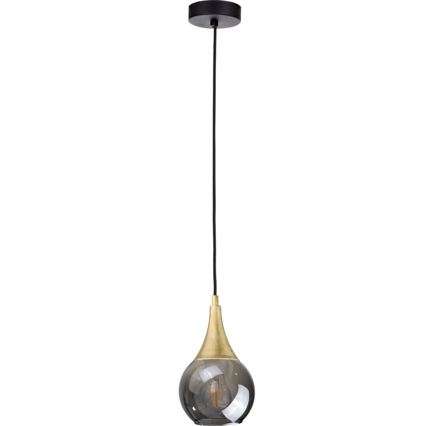 Náhradní sklo k lustru LACRIMA SMOKY E27 pr. 15 cm černá kouřová