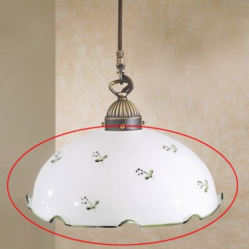 Náhradní sklo univerzální NONNA E27 pr. 20 cm bílá/zelená