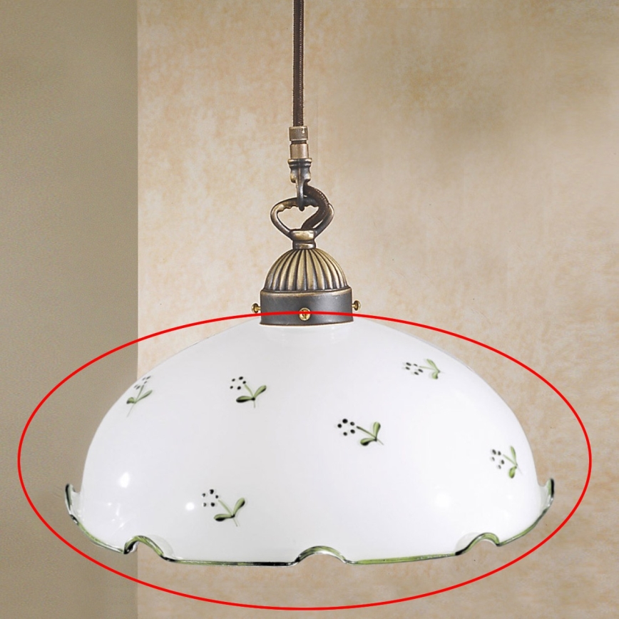 Náhradní sklo univerzální NONNA E27 pr. 20 cm bílá/zelená