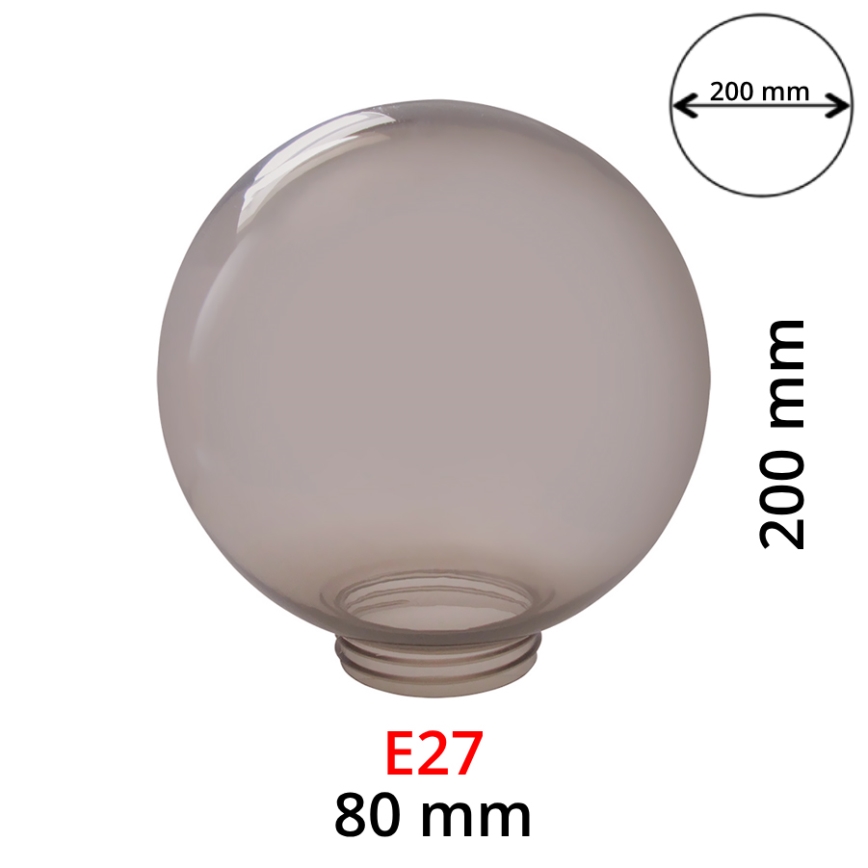 Náhradní stínidlo kouřové pro svítidla E27 pr. 20 cm