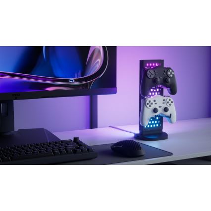 Nanoleaf - LED RGBIC Stmívatelná nabíjecí stolní stanice 5V 2700-6500K černá