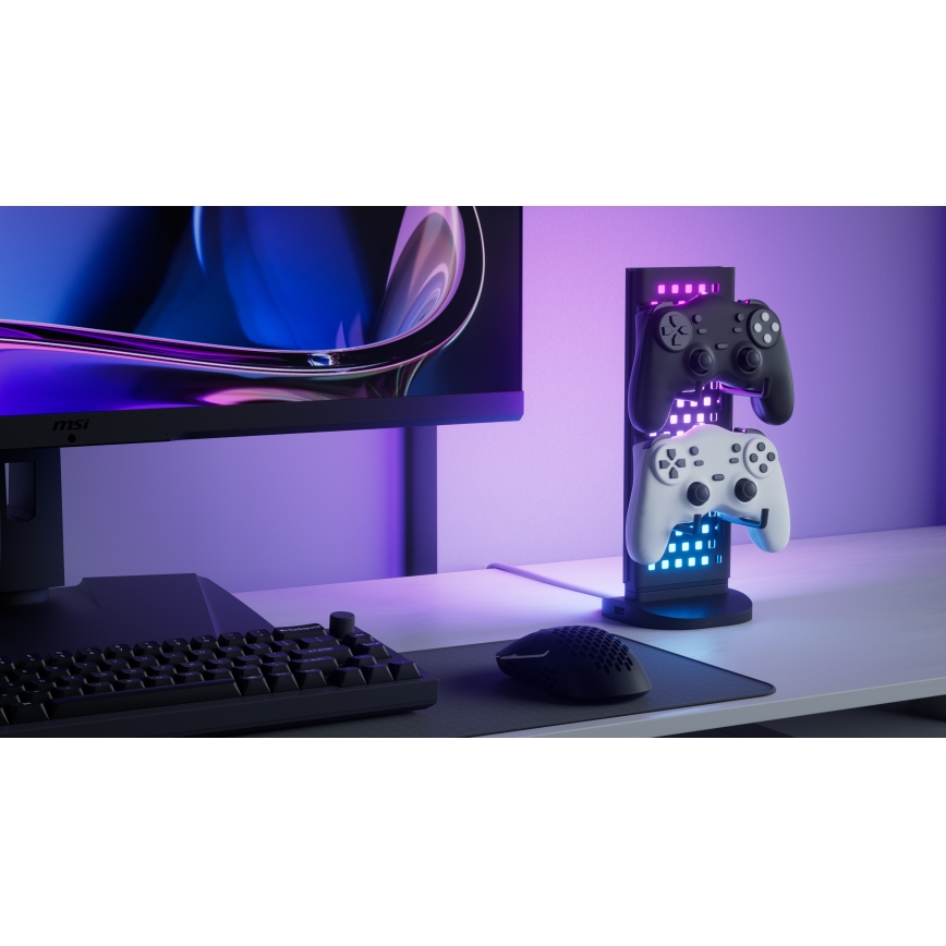 Nanoleaf - LED RGBIC Stmívatelná nabíjecí stolní stanice 5V 2700-6500K černá