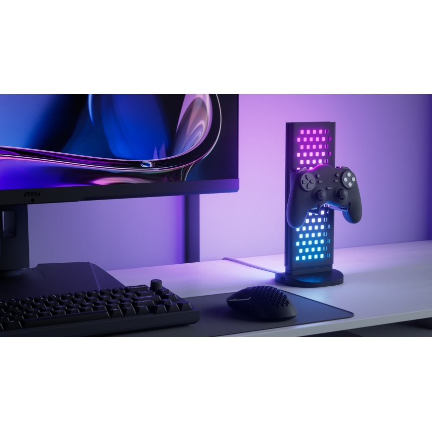 Nanoleaf - LED RGBIC Stmívatelná nabíjecí stolní stanice 5V 2700-6500K černá