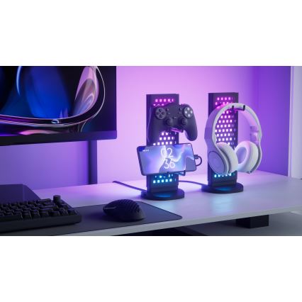 Nanoleaf - LED RGBIC Stmívatelná nabíjecí stolní stanice 5V 2700-6500K černá