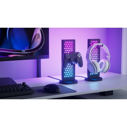 Nanoleaf - LED RGBIC Stmívatelná nabíjecí stolní stanice 5V 2700-6500K černá