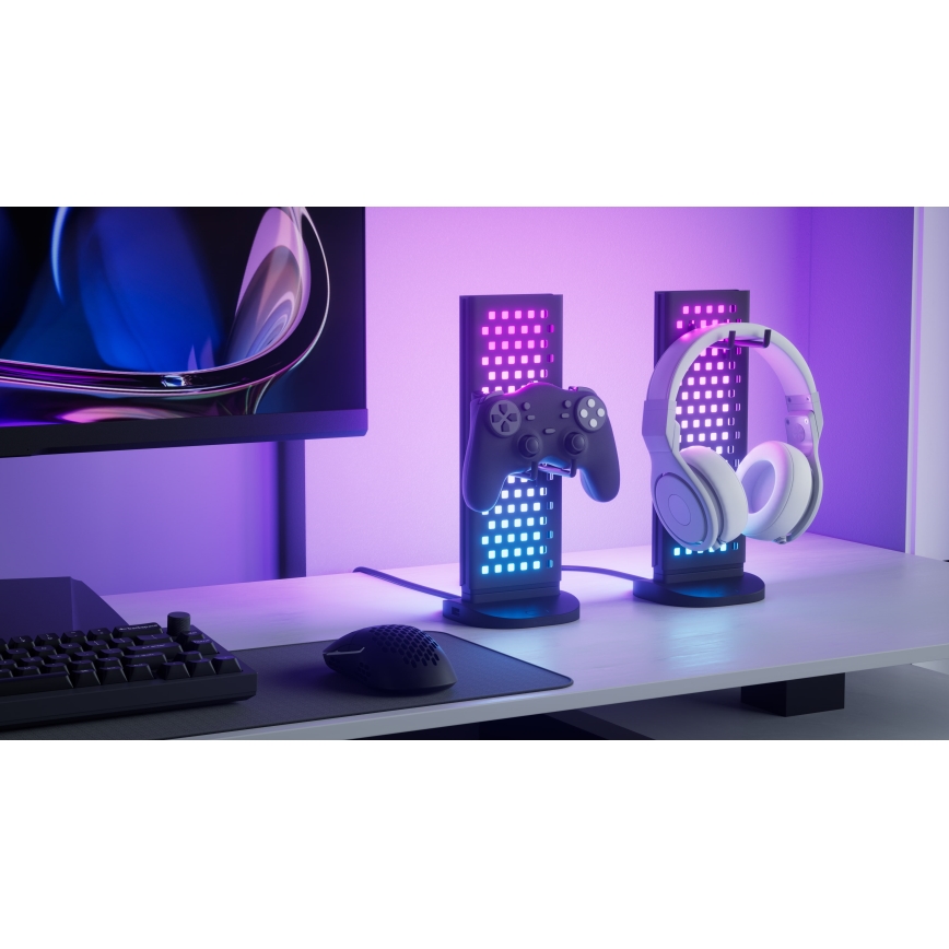 Nanoleaf - LED RGBIC Stmívatelná nabíjecí stolní stanice 5V 2700-6500K černá