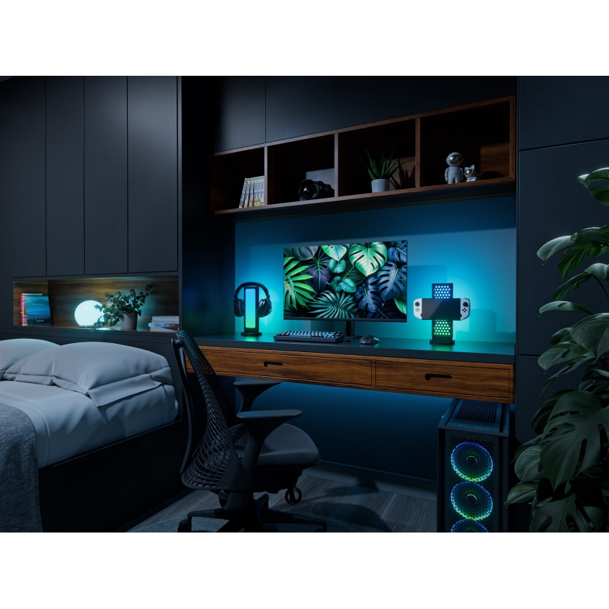 Nanoleaf - LED RGBIC Stmívatelná nabíjecí stolní stanice 5V 2700-6500K černá