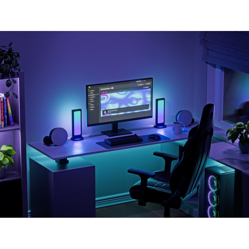 Nanoleaf - LED RGBIC Stmívatelná nabíjecí stolní stanice 5V 2700-6500K černá