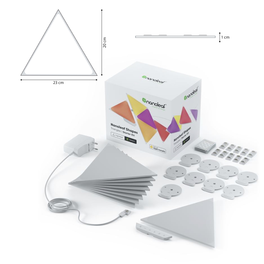Nanoleaf - SADA 9x LED RGB Stmívatelný panel TRIANGLES LED/1,5W/230V Wi-Fi
